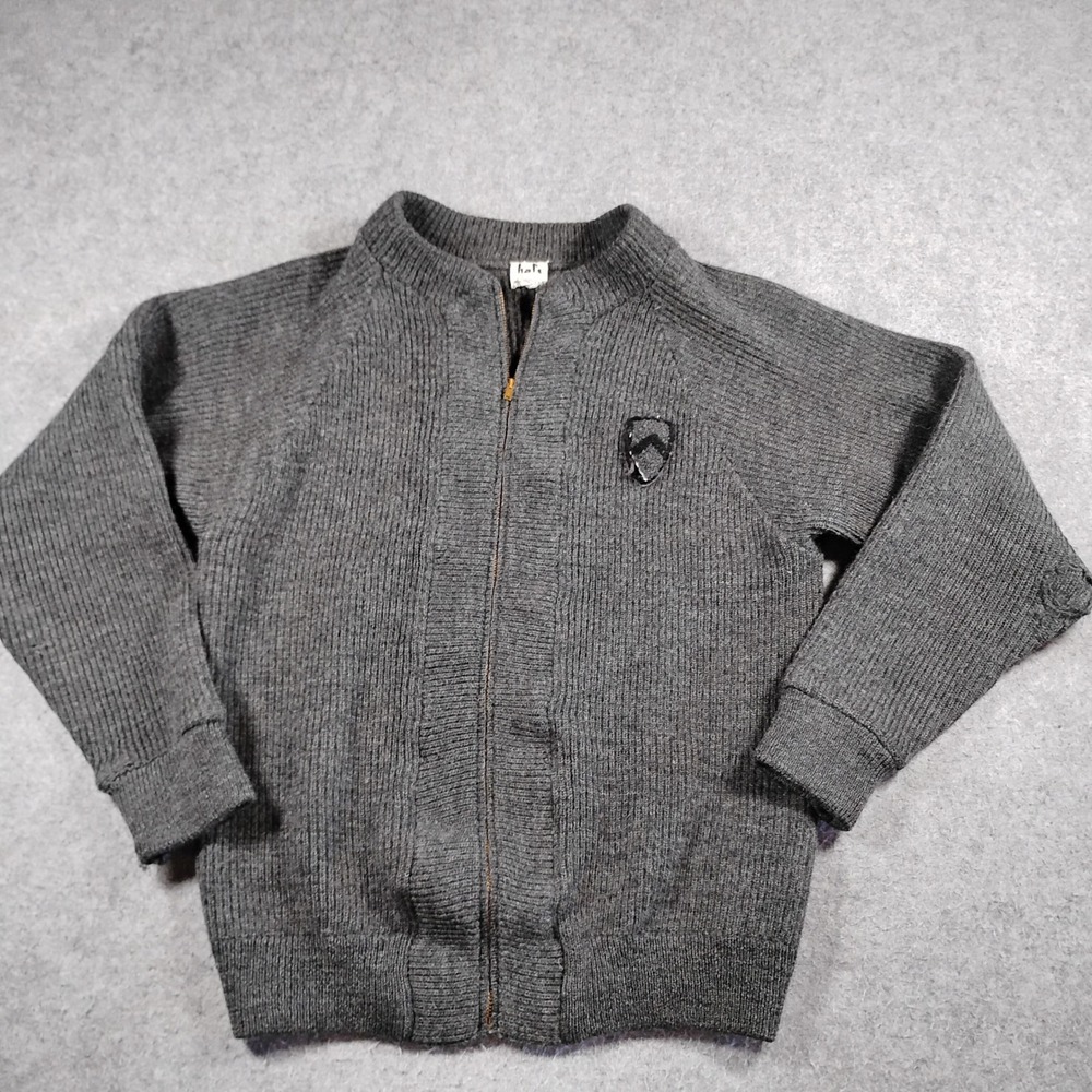 Vintage Hal's Manhattan Beach Knit Cardigan Sweater Men's Medium Gray Zip Up - Picture 1 of 9